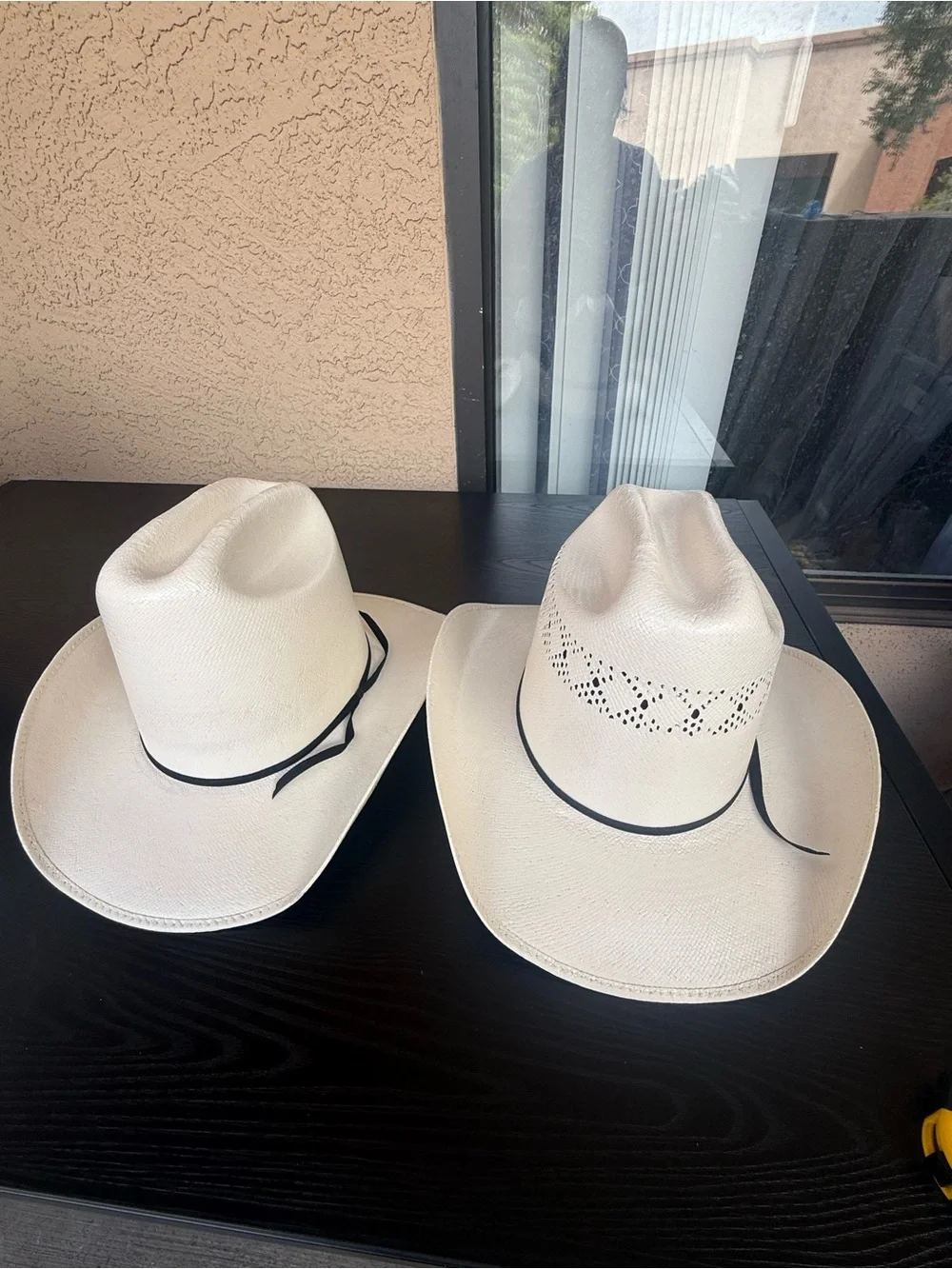 Valtierra- White Straw Western Hat with Black Band - Men Accessories- Set 2